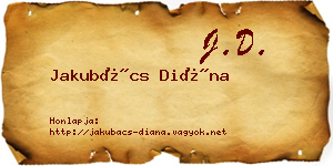 Jakubács Diána névjegykártya